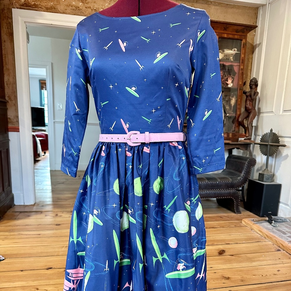 Lindy Bop retro outer space dress size medium